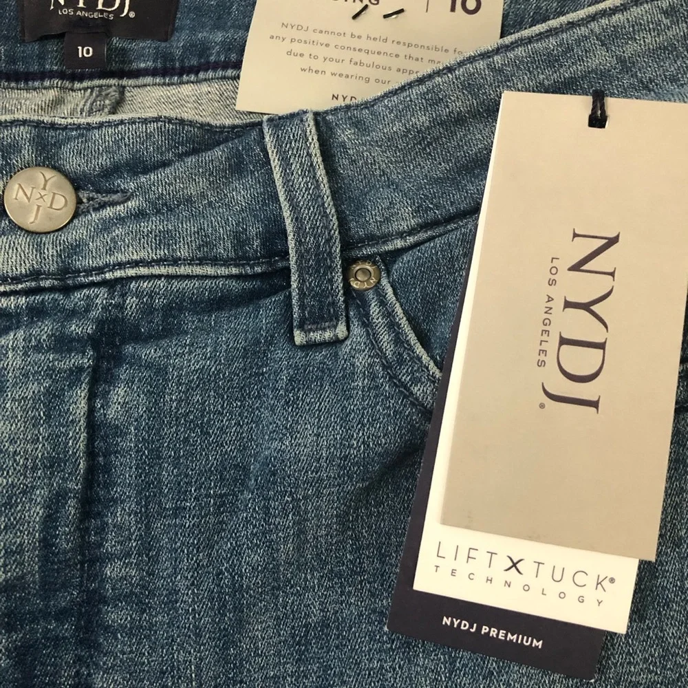 NYDJ new Skinny Legging Women's Jeans ripped knee size 10 lift tuck technology‎